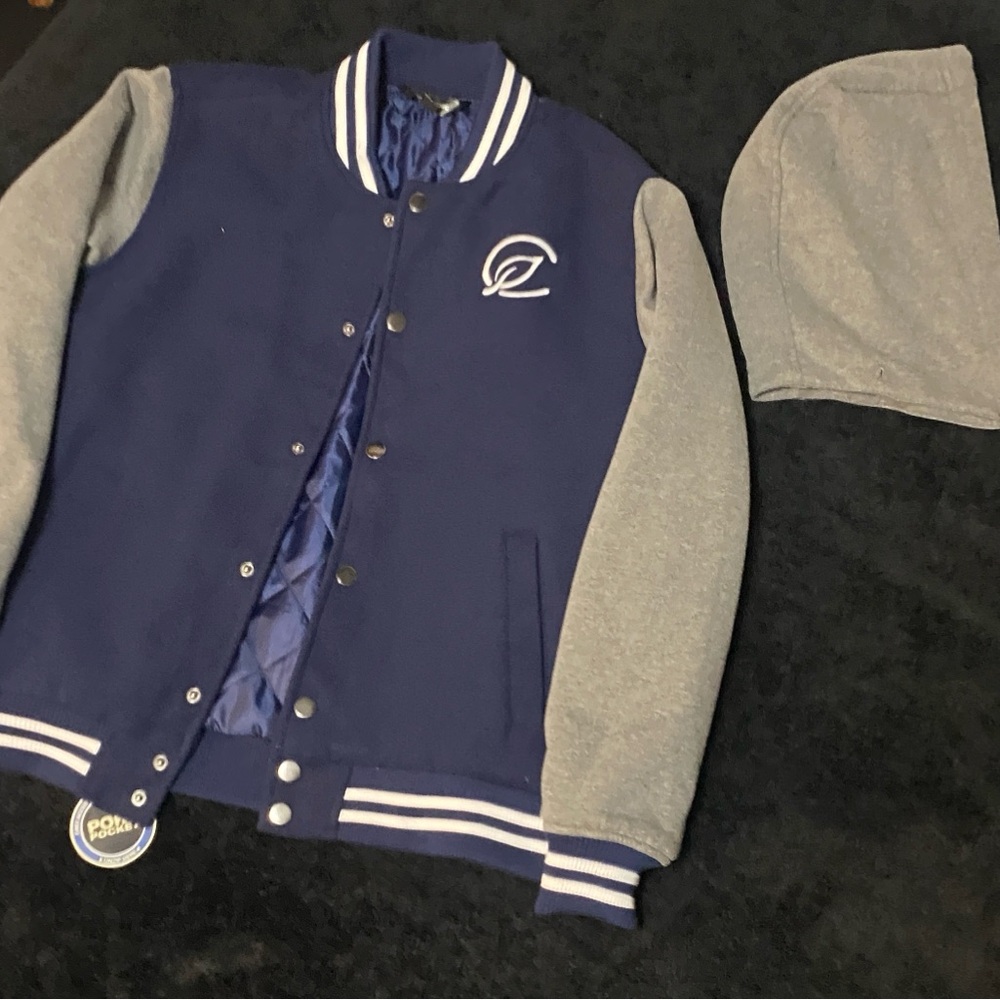 Sport-Tek Blue and Gray Varsity Jacket